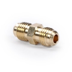 U.S. Solid 2pcs Brass Pipe Fitting Male Tube Coupler, 1/4″ Flare x 1/4″ Flare