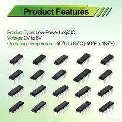 40 Pcs 20 Types 74HC and 74LS Series Low Power Logic IC Assortment Kit DIP TTL C
