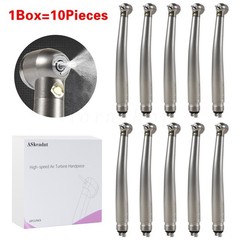 10 PCS Dental LED E-Generator Fiber Optic High Speed Handpiece 4 Hole NSK Style