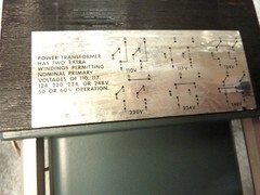 Large POWER TRANSFORMER Tektronix 531A 260VAC, 178V, 6.9V US tube 120.0140.00