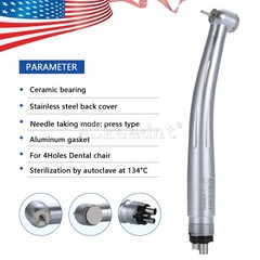 Dental 3 water spray High Speed Handpiece Push Button Ceramic 4 Holes ASkeadnt