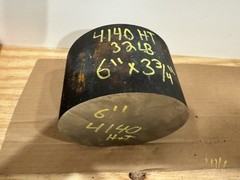 One Piece 4140 Hot Rolled Steel Bar Round Stock Heat Treated 6” OD x ~3 3/4”