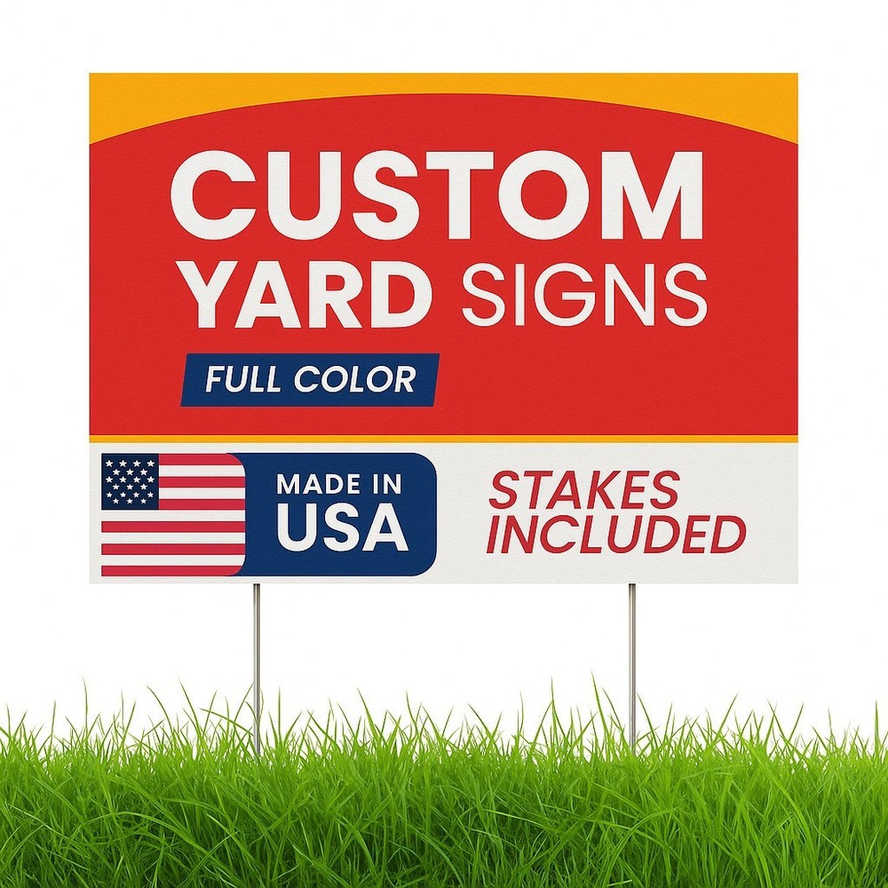 Custom Yard Signs with Metal Stakes – UV Printed Waterproof 4mm Corrugated