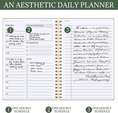 Undated Daily Planner with Hourly Schedule, 5.71″ X 8.35″ Daily to DO