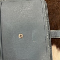 Franklin covey Vintage Full Grain Italian Leather Dusty Blue 6 Ring Planner