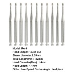 WAVE Dental Carbide Latch Burs Long Round Ball RA SURG Bur Contra Angle 22/26mm