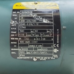 Baldor VUHM3538 .5 Hp 1740 Rpm 3Ph 60Hz 56C TEFC Industrial Motor Used