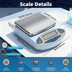 High Precision Digital Analytical Balance 5000g x 0.01g – Lab Scale for Kitchen,