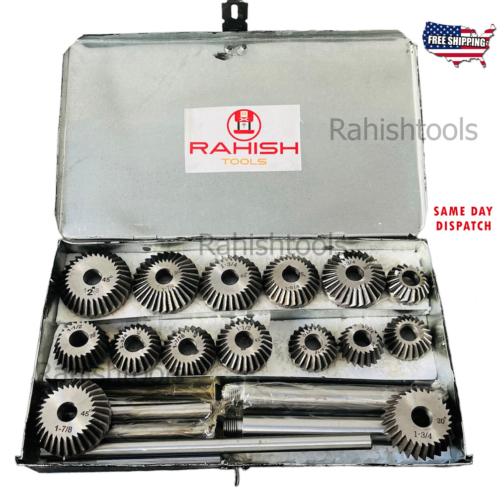 15 Pcs New Engine Valve Seat High Carbon Steel Face HCS Cutter Set USA ACTOOLS