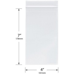 Plymor 4″ x 7″, 2 Mil Zipper Reclosable Plastic Bags
