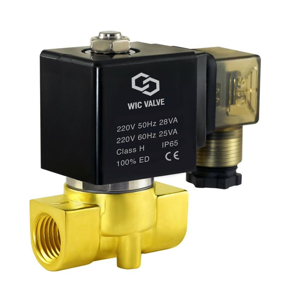 3/8″ Inch Brass Direct Acting Electric Solenoid Valve 220V AC Normally Closed