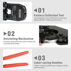 PEX Cinch Clamp Crimping Tool – Stainless Steel, Ergonomic Grip, 3/8-1 Inch