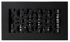 Decor Grates AC408-BLK Victorian Floor Register 4 x 8 Inches Cast Iron Black