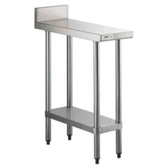 30″W x 12″L Stainless Steel Equipment Filler Table with Backsplash & Undershelf