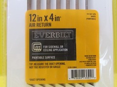 Everbilt 12′ x 4′ Air Return Grill White 327 579 Brand New