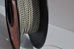 25 Feet of Vintage #24 AWG Twisted Pair Gray/White Electrical Wiring Train Hobby