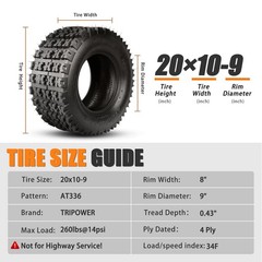 20×10-9 ATV UTV Quad Tires 4PR Tubeless Sport All Terrain Set of 2