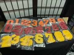 HUGE LOT VINYL & TWILL SPORTS 4″ NUMBERS 4500+ Heat Transfer Press Multi Color