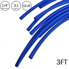 3:1 Heat Shrink Tube – 1/4″ Blue Dual Wall Marine Adhesive Glue Lined Waterproof