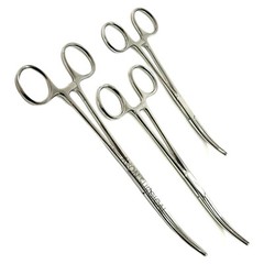 3 Pack – Curved Serrated Hemostat Forceps 6″ + 8″ + 10″ Stainless Steel