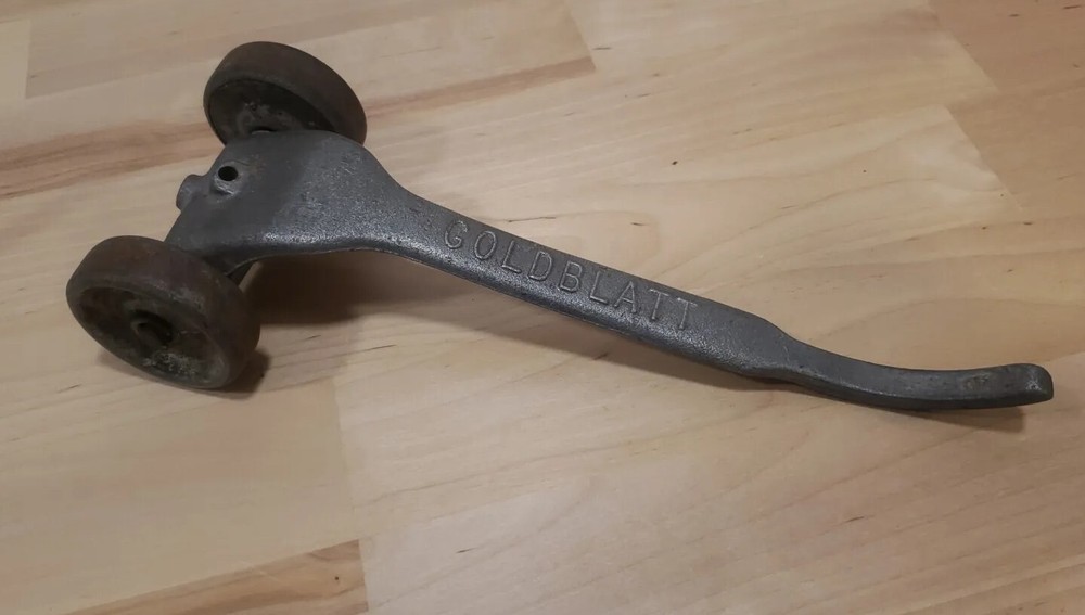 Vintage GOLDBLATT Masonry Bricklayer Skate Wheel Joint Raker Tool Aluminum – 9″
