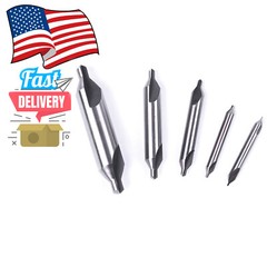 5Pc HSS Center Drill Bit 60 Degree Combined Countersink Spotting Drill Bits Set