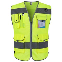 TCCFCCT Safety Vest for Men Women 9 Pockets High Visibility Vest for Safety, …