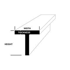 6061 T6 Aluminum TEE Bar 4″ x 4″ x 1/8″ Thick x 1 FT Long