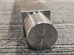 Square Idler Shaft Round End Bar 24″ Over All Length x 2″ Width, Silver