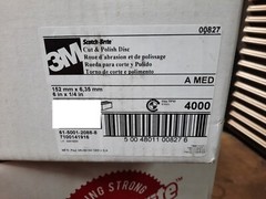 10 Pack – 6” x 1/4″ Scotch-Brite Cut & Polish Finishing Disc Medium 1/4” Arbor