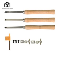 3 Pcs Set Carbide Woodturning Tool Mini Size Diamond Shape Round & Square Tool