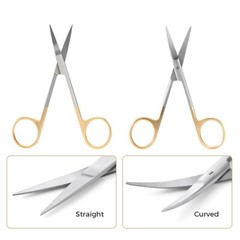 Surgical Medical Straight & Curved Scissors 4.5” Sharp/Sharp Instrument