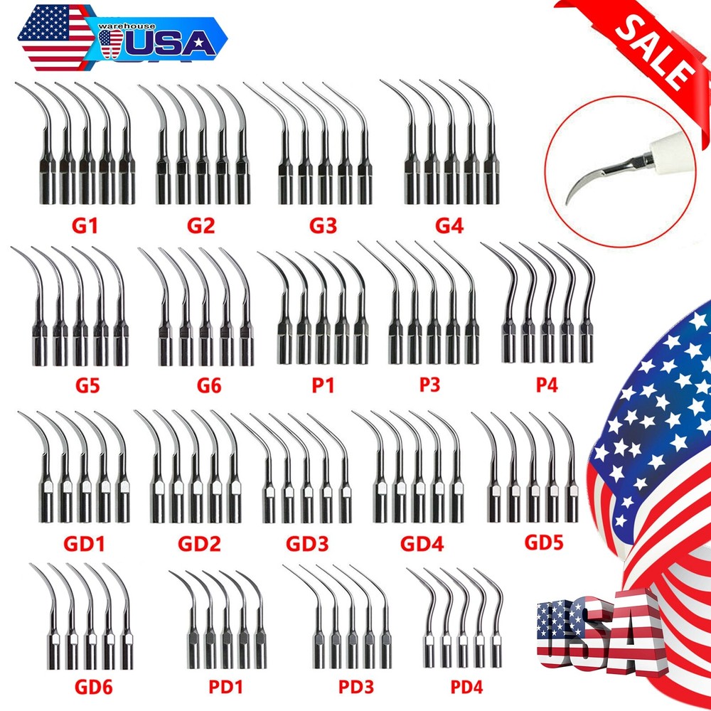 5Pcs Dental Ultrasonic Piezo Scaler Tip fit EMS Woodpecker/DTE SATELEC AZ