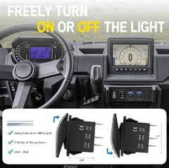 3-Pin/Blue UTV LED Rocker Switches Compatible with 570-1000 XP SXS Maverick X3 P