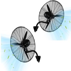 Zokop 2PCS 20” Industrial Wall Mount Fan Metal Fan 4 Speed Ventilation Shop Fan