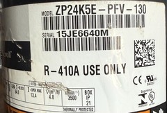 Copeland ZP24K5E-PFV-130, Scroll compressor, 220V, R-410a, Single Phase