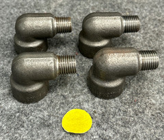 FORGED CARBON STEEL 90° STREET ELBOW SA105N 1/4″ FNPT X 1/4″ MNPT LOT OF 4