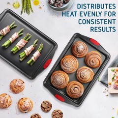 Eatex Nonstick Baking Sheet Set, 2-Piece 2 Piece Set Sorted, Black