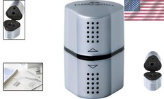Trio Sharpener Box Grip 2001 – Hand-Powered Ergonomic Pencil Sharpener in Silver