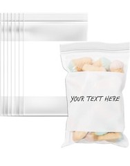 500/PCS White Block 4″x6″ Clear Reclosable Seal Bag Plastic Zip Lock Bags 2Mil