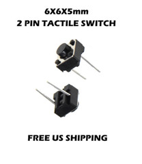 25/50/100pcs 6x6x5mm 2 Pin Micro Momentary Push Button Tactile Switch Free Ship