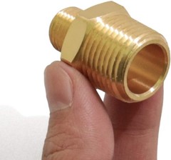 Heavy-Duty 1/2 NPT to 1/4 NPT Solid Brass Nipples – 4 Pack Connectors