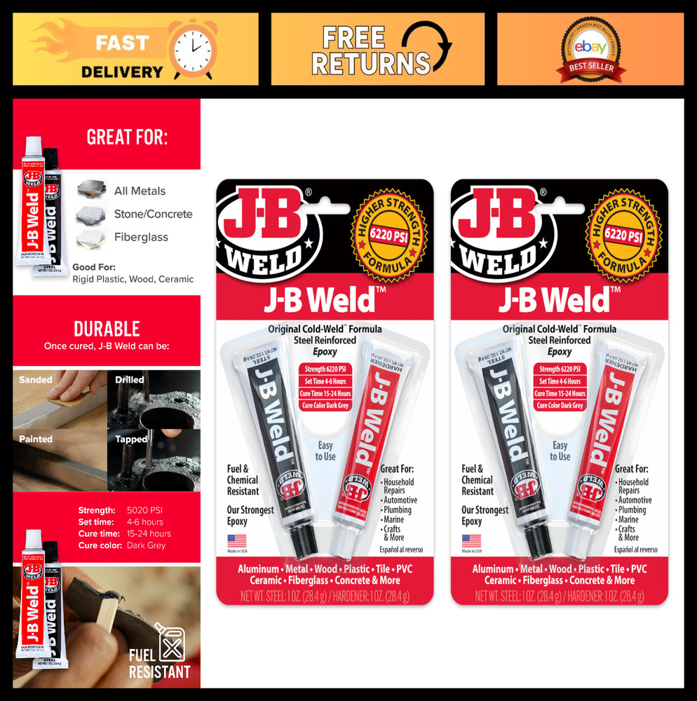 High Strength Steel Reinforced Epoxy – 2 Pack, Dark Grey, Original Formula