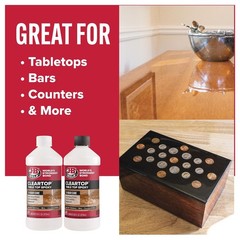 Tabletop Epoxy Resin, 32oz Kit, Cures Clear, Fast Time, Minimal Bubbling, Scr…