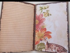 Junk Journal Booklet “WOODLAND CREATURES” HANDMADE Forest Life Lg 5.5″x8.5″ 40p