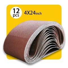 12 Pcs 1×30 Sanding Belts Aluminum Oxide 80 120 150 Grits for Sander