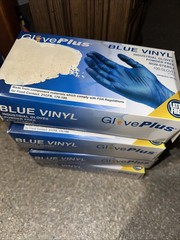 GLOVE PLUS BLUE VINYL INFUSTRIAL (SIZE LARGE )POWDER FREE NON STERILE 100 New