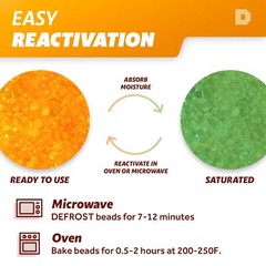 2 Gallon(16 LBS) “Dry&Dry” Premium Orange Indicating Silica Gel Desiccant Bead。