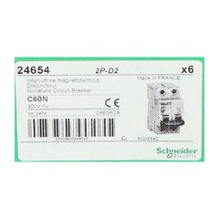 Schneider Electric 24654 Circuit Breaker C60N 2P 2A D New NFP Sealed (6pcs)