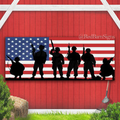 AMERICAN FLAG SOLDIERS Advertising Vinyl Banner Sign Many Sizes USA